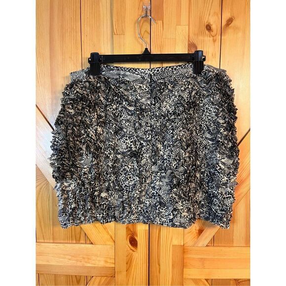 MICHAEL KORS Animal Print Silk Ruffled Zipper Skirt Size 12 Nwt Retail $250 (359 - Picture 3 of 6